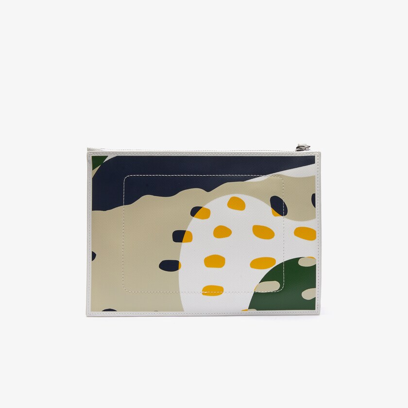 Acessorios Branco Feminino Lacoste Anna Abstract Design Coated Canvas Clutch VB6-22732Q9