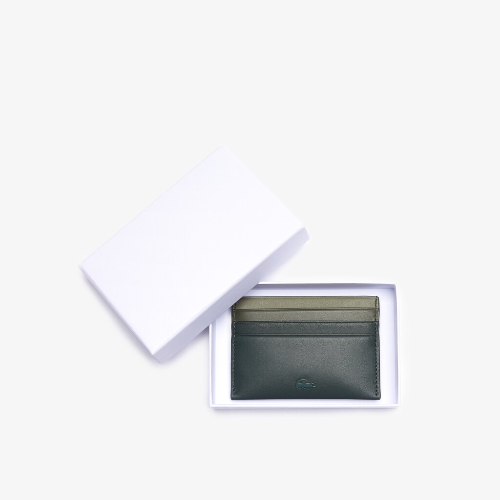 Acessorios Verdes Escuro Masculino Lacoste Fitzgerald Gradated Leather Card Holder RZ6-96609I5