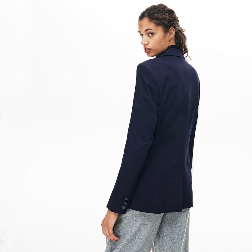 Blazers Azul Marinho Azuis Feminino Lacoste Fitted Stretch Cotton MU8-03270J2