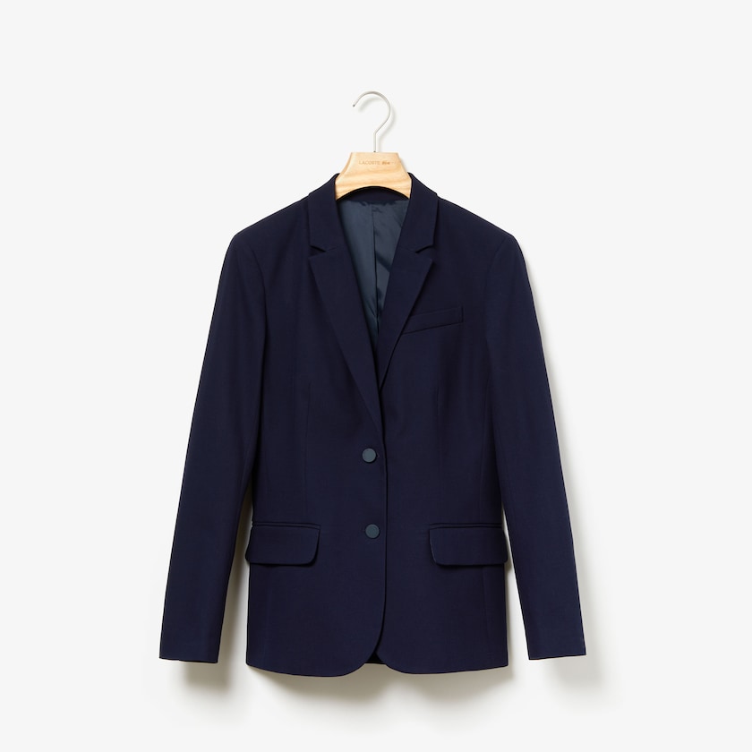 Blazers Azul Marinho Azuis Feminino Lacoste Fitted Stretch Cotton MU8-03270J2