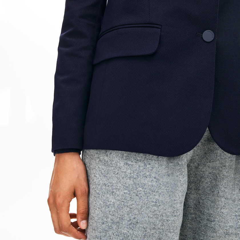 Blazers Azul Marinho Azuis Feminino Lacoste Fitted Stretch Cotton MU8-03270J2