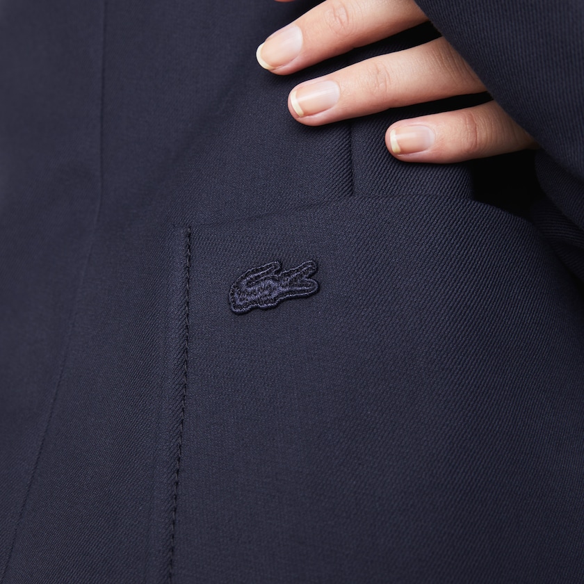 Blazers Azul Marinho Azuis Feminino Lacoste Pocketed Cotton And Wool Straight Fit QH1-83078V5