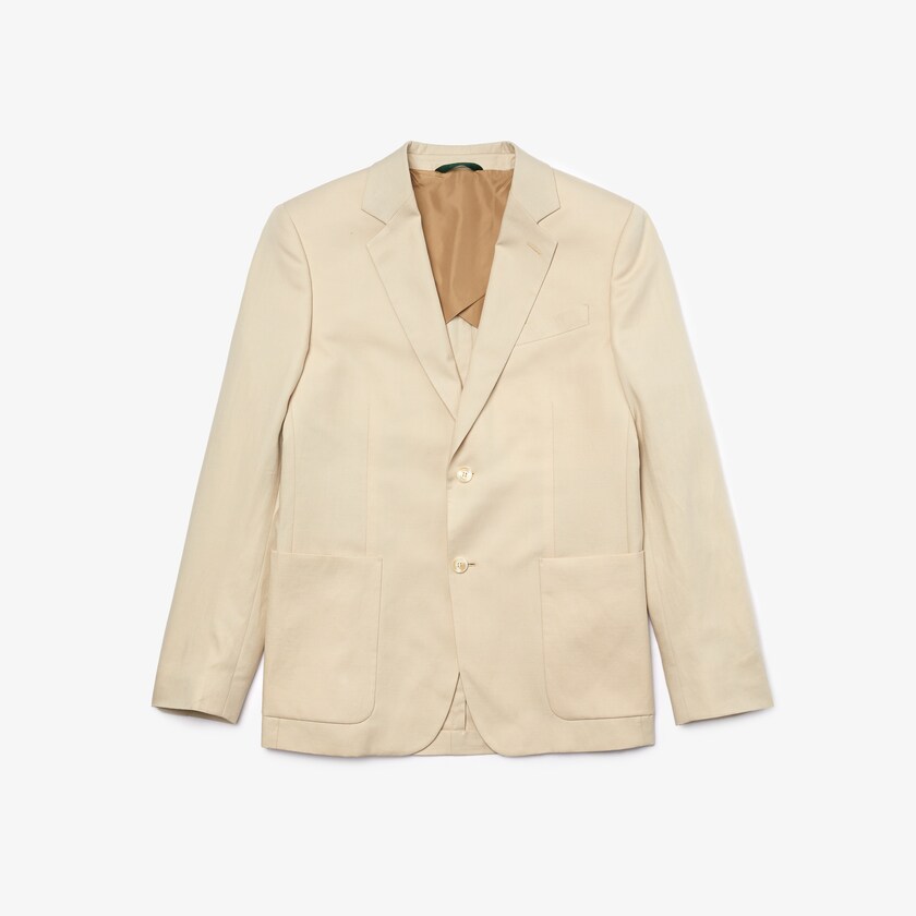 Blazers Bege Masculino Lacoste Straight Fit Cotton-Linen KW2-74307C6