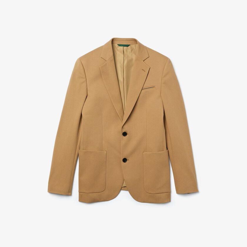Blazers Bege Masculino Lacoste Stretch Buttoned Straight Fit Cotton ZM6-71857T3