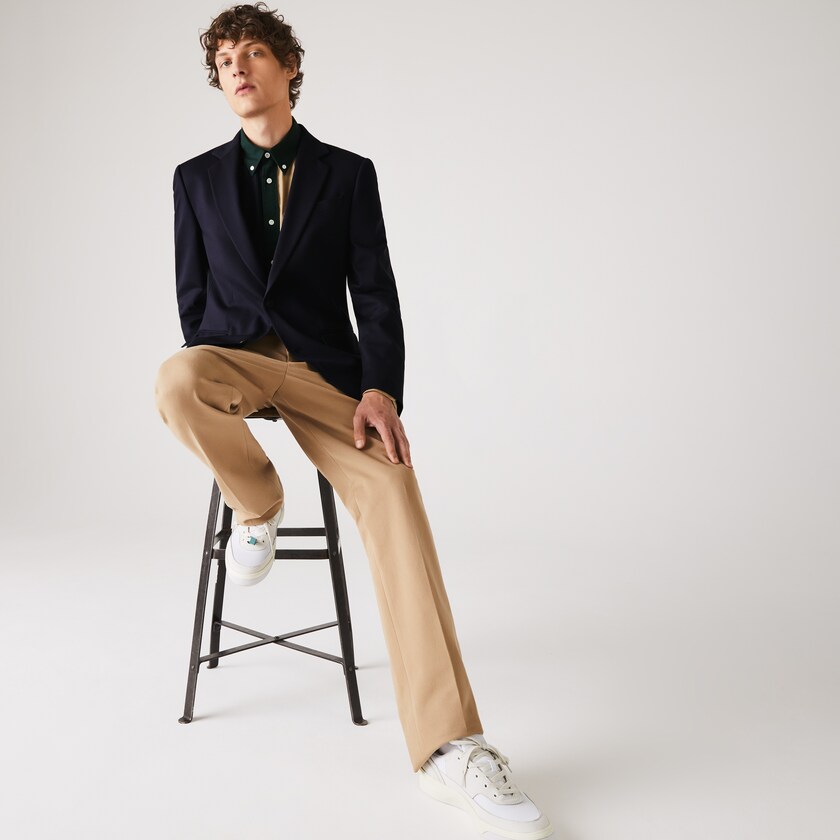 Blazers Azul Marinho Azuis Masculino Lacoste Stretch Buttoned Straight Fit AZ2-45654I2