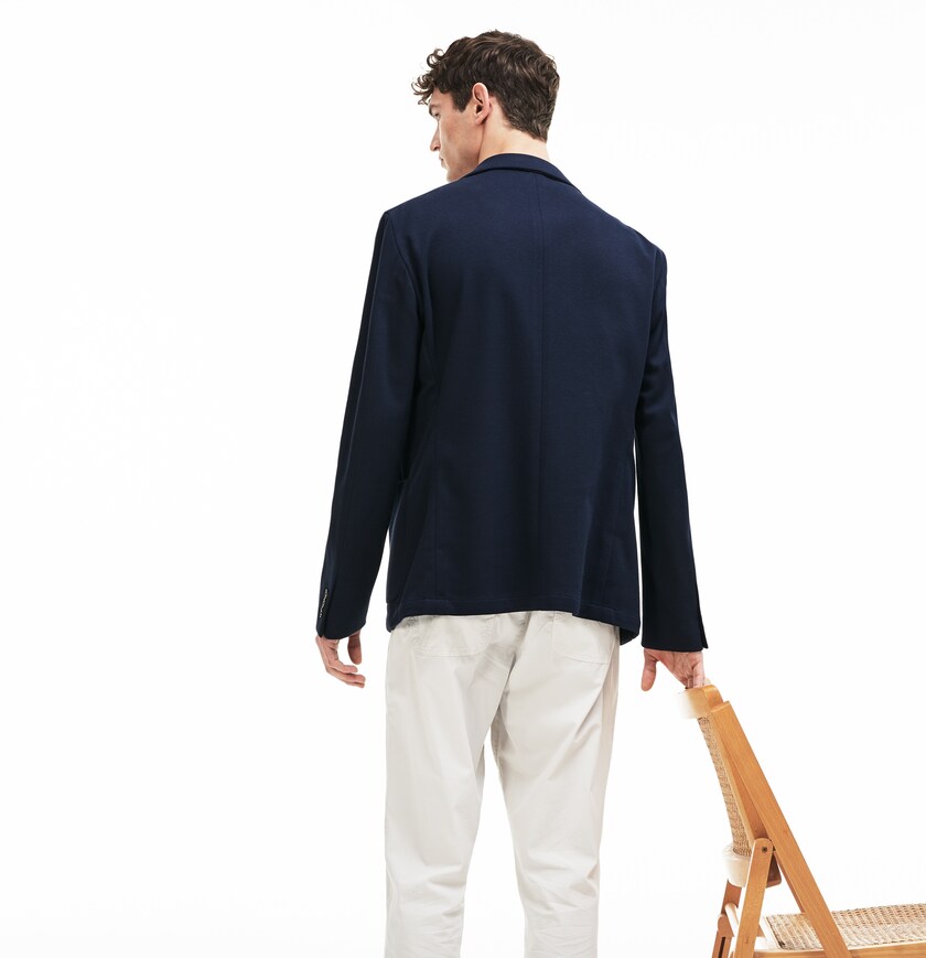 Blazers Azul Marinho Azuis Masculino Lacoste Stretch Cotton Jersey Piqué IG9-90049G2
