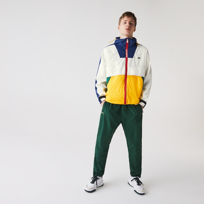 Blusão Branco Masculino Lacoste LIVE Hooded Zippered Colorblock FO4-38183R5