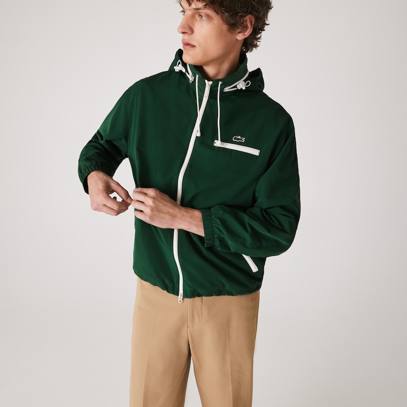 Blusão Verdes Masculino Lacoste Lightweight Water-Resistant Hooded YL3-10721W2