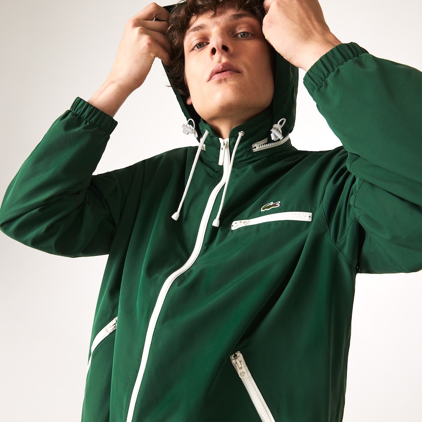 Blusão Verdes Masculino Lacoste Lightweight Water-Resistant Hooded YL3-10721W2