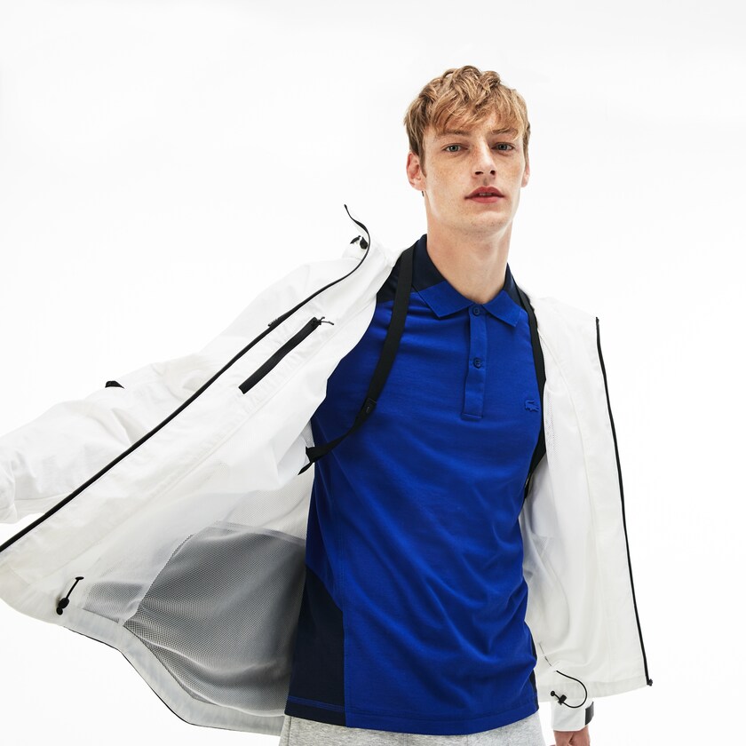 Blusão Branco Pretas Masculino Lacoste Motion Collapsible Colorblock BC2-39863M7