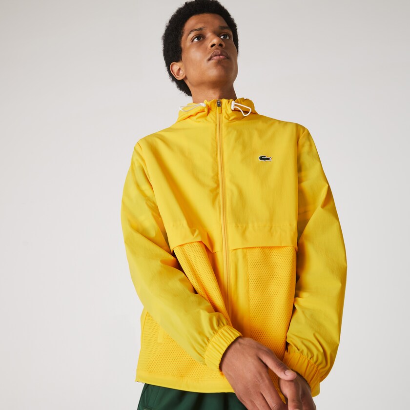Blusão Amarelas Branco Masculino Lacoste SPORT Hooded Taffeta-Lined NR0-71197F8