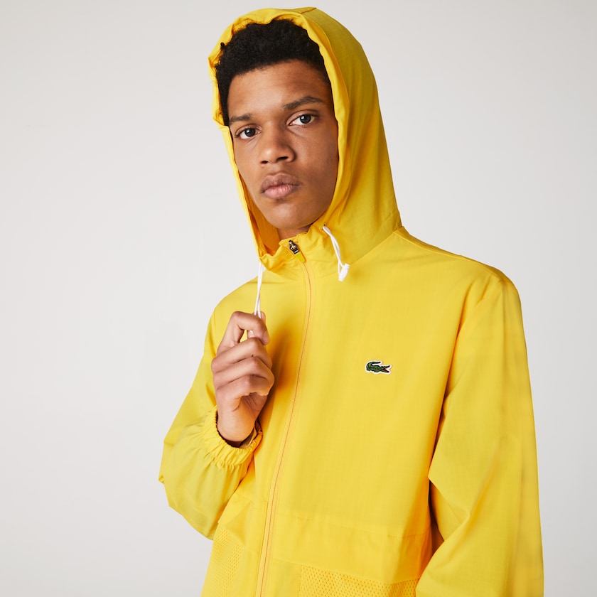Blusão Amarelas Branco Masculino Lacoste SPORT Hooded Taffeta-Lined NR0-71197F8
