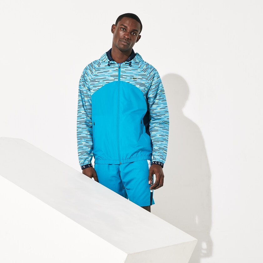 Blusão Turquesa Azul Marinho Azuis Turquesa Amarelas Branco Masculino Lacoste SPORT Hooded Tennis ZG0-46694G3