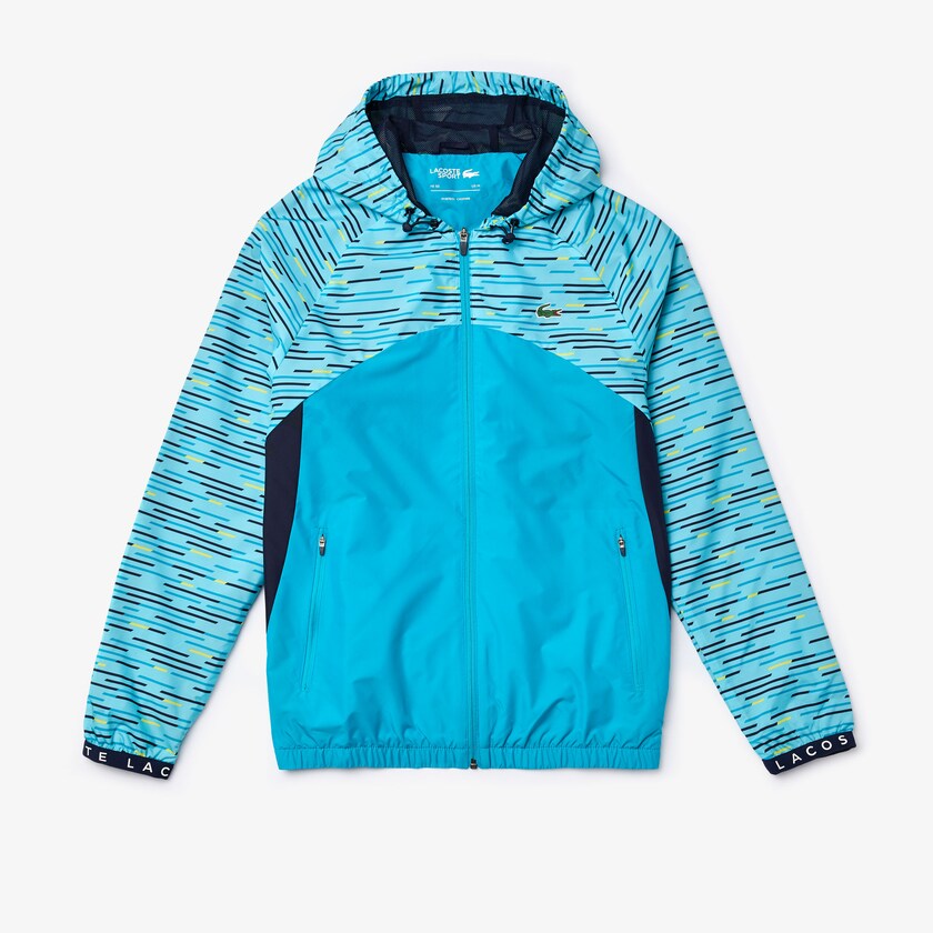 Blusão Turquesa Azul Marinho Azuis Turquesa Amarelas Branco Masculino Lacoste SPORT Hooded Tennis ZG0-46694G3