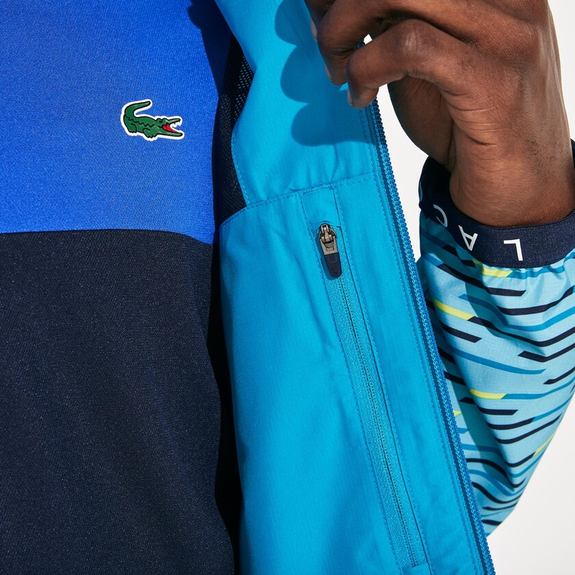 Blusão Turquesa Azul Marinho Azuis Turquesa Amarelas Branco Masculino Lacoste SPORT Hooded Tennis ZG0-46694G3