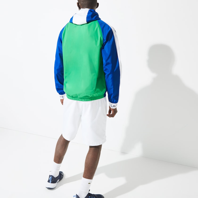 Blusão Azuis Verdes Branco Azul Marinho Azuis Masculino Lacoste SPORT Lightweight Colorblock Tennis EU2-32163F7