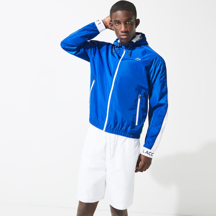 Blusão Azuis Verdes Branco Azul Marinho Azuis Masculino Lacoste SPORT Lightweight Colorblock Tennis EU2-32163F7