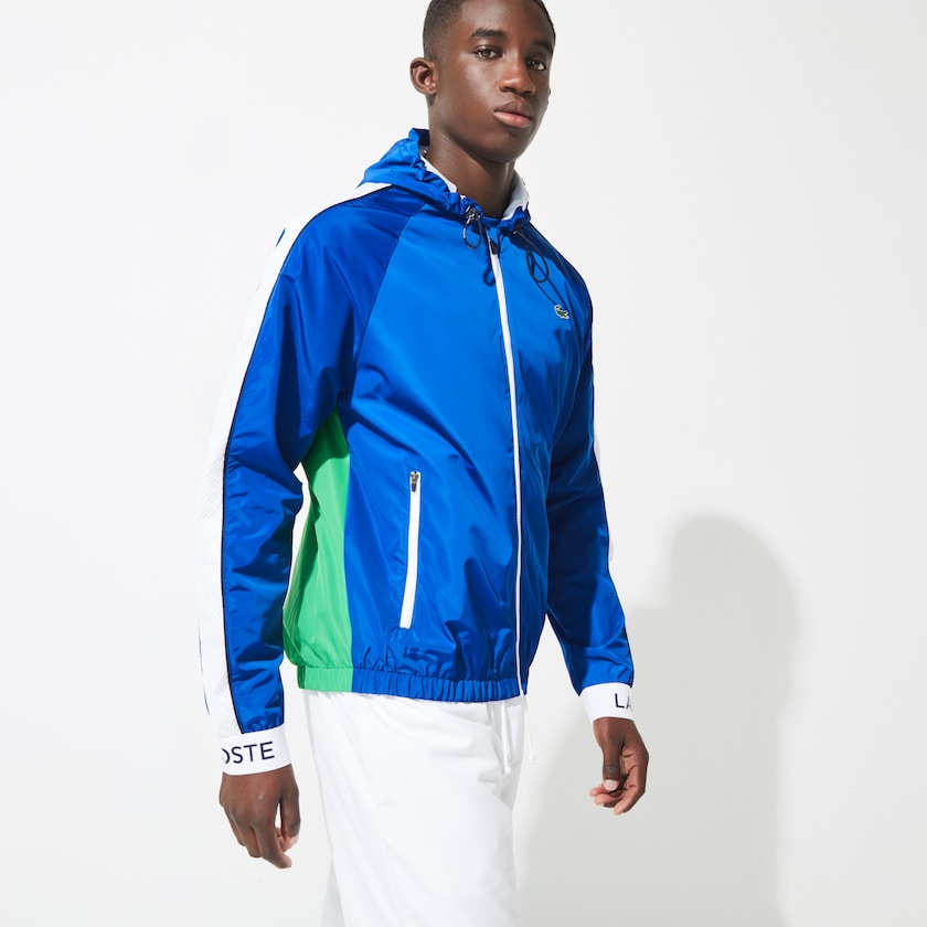 Blusão Azuis Verdes Branco Azul Marinho Azuis Masculino Lacoste SPORT Lightweight Colorblock Tennis EU2-32163F7