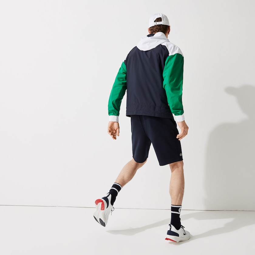 Blusão Azul Marinho Azuis Verdes Branco Masculino Lacoste SPORT Roland Garros Zip-Up JK5-56715J4