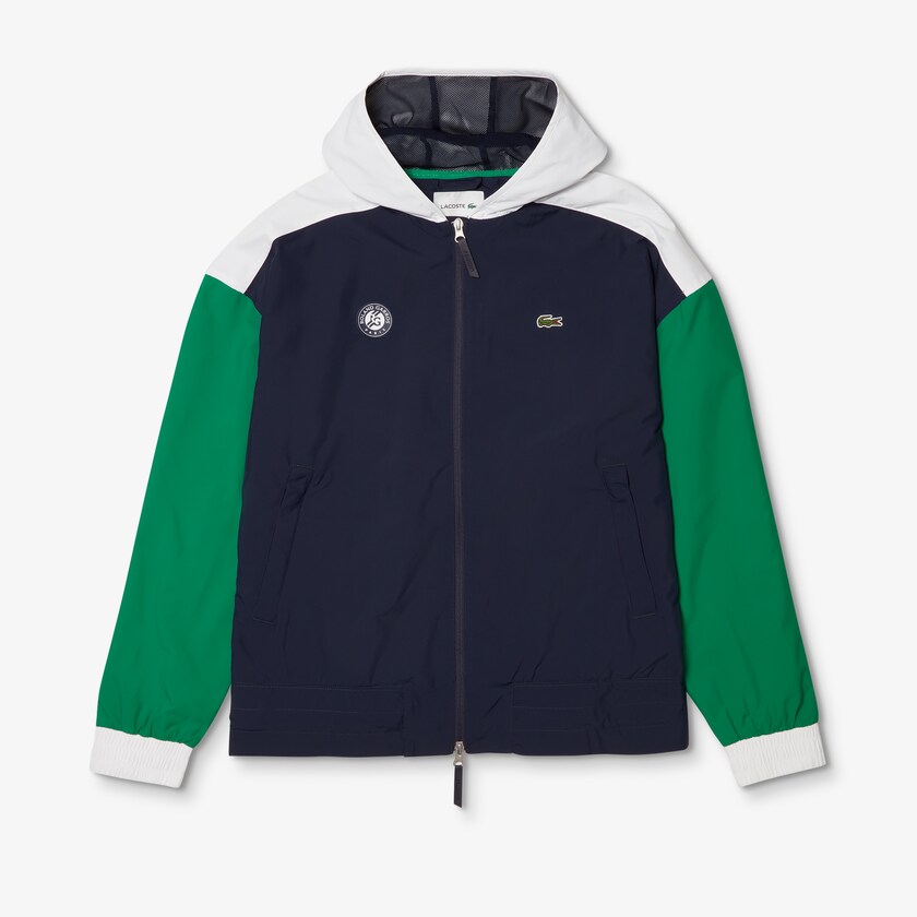 Blusão Azul Marinho Azuis Verdes Branco Masculino Lacoste SPORT Roland Garros Zip-Up JK5-56715J4