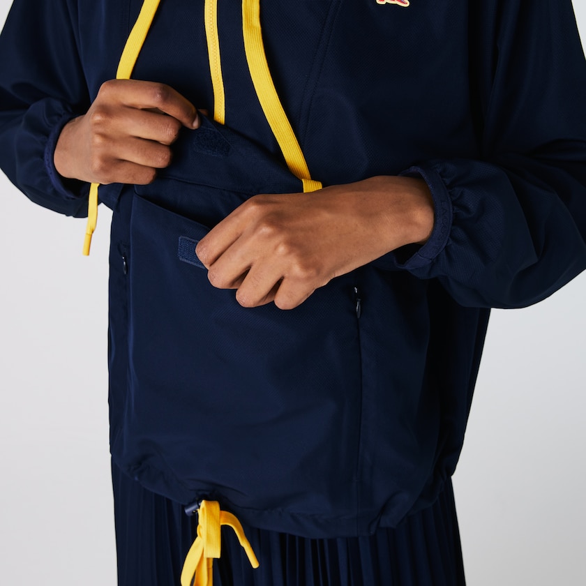 Blusão Azul Marinho Azuis Amarelas Feminino Lacoste SPORT Water-Resistant Pullover IE3-55885G0