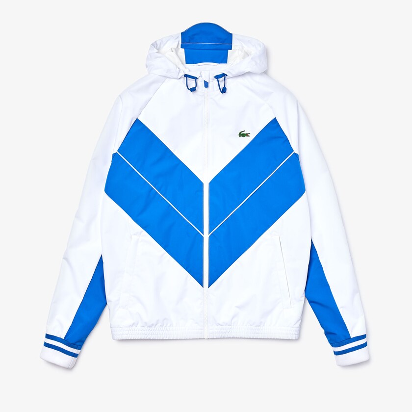 Blusão Branco Azuis Masculino Lacoste SPORT x Novak Djokovic Lightweight GF7-49144L8