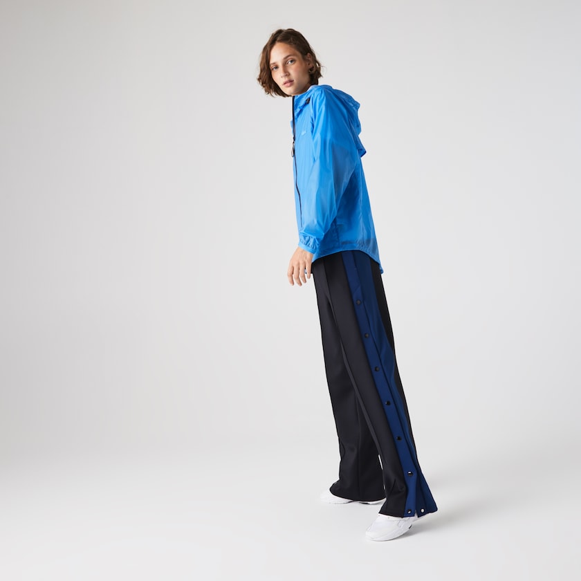 Blusão Azuis Azul Marinho Azuis Feminino Lacoste Zippered Lightweight Transparent Hooded ZP6-95899Y9