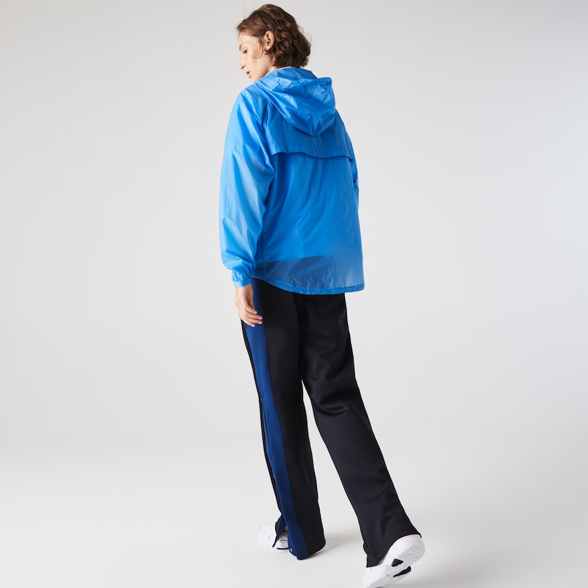 Blusão Azuis Azul Marinho Azuis Feminino Lacoste Zippered Lightweight Transparent Hooded ZP6-95899Y9
