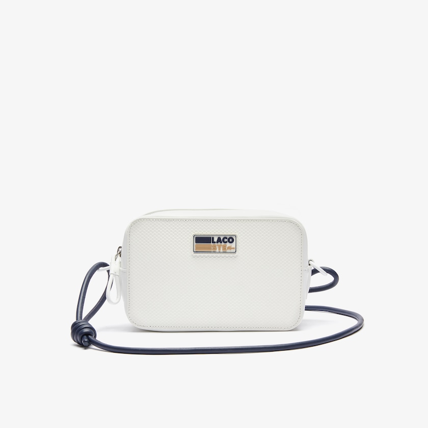 Bolsa Tiracolo Branco Feminino Lacoste Chantaco Badge Small Matte Piqué Leather MA8-29852N3