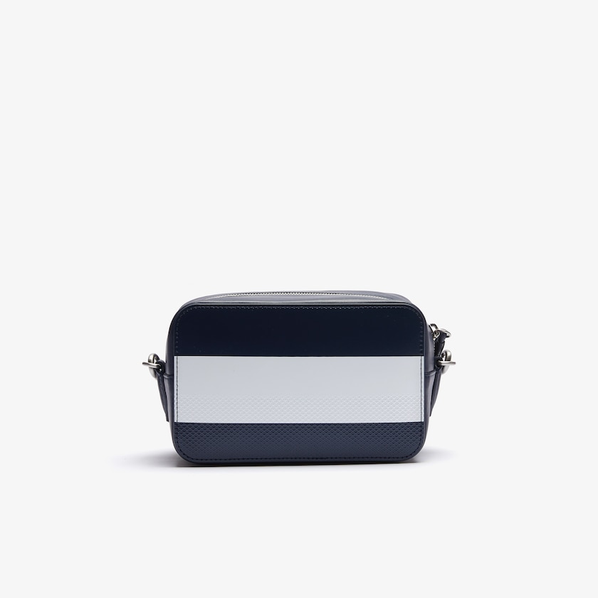 Bolsa Tiracolo Azul Marinho Branco Vermelhas Feminino Lacoste Chantaco Colorblock Piqué Leather XQ6-59965B7