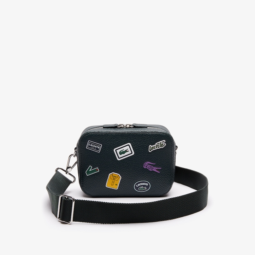 Bolsa Tiracolo Verdes Escuro Feminino Lacoste Croco Crew Badge Grained Leather CR3-12271X5