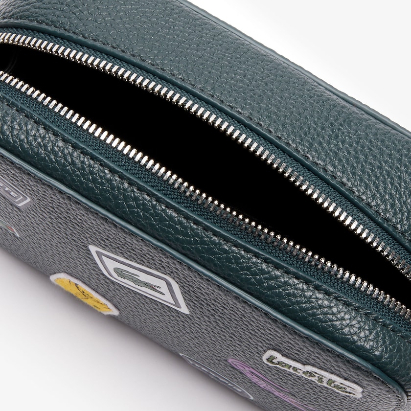 Bolsa Tiracolo Verdes Escuro Feminino Lacoste Croco Crew Badge Grained Leather CR3-12271X5