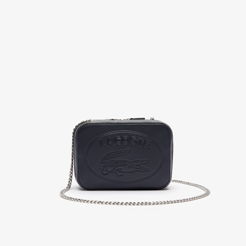 Bolsa Tiracolo Azul Marinho Feminino Lacoste Croco Crew Grained Leather Zip PC9-25832D2