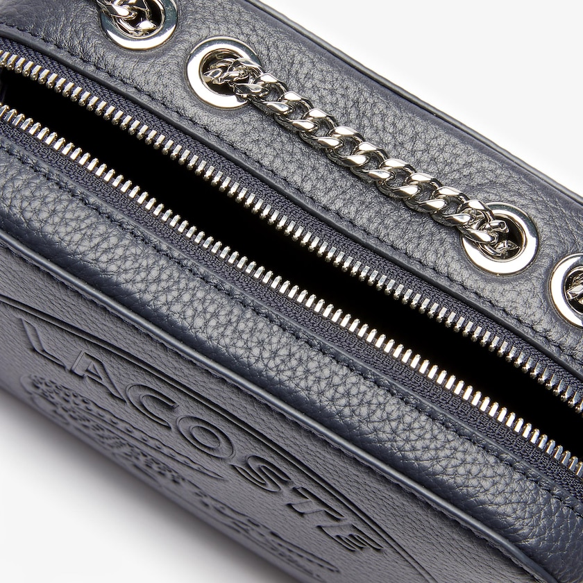 Bolsa Tiracolo Azul Marinho Feminino Lacoste Croco Crew Grained Leather Zip PC9-25832D2