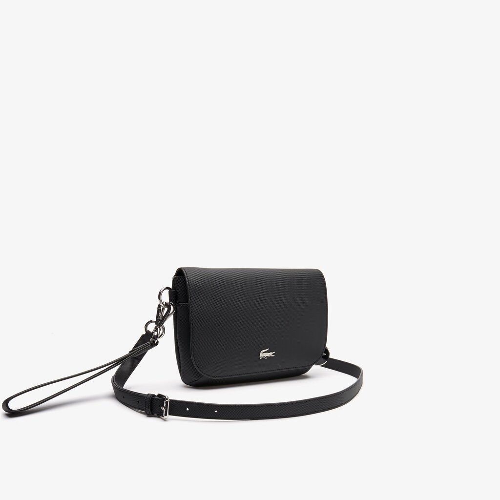 Bolsa Tiracolo Pretas Feminino Lacoste Daily Classic Coated Piqué Canvas Flap CO8-72457W7