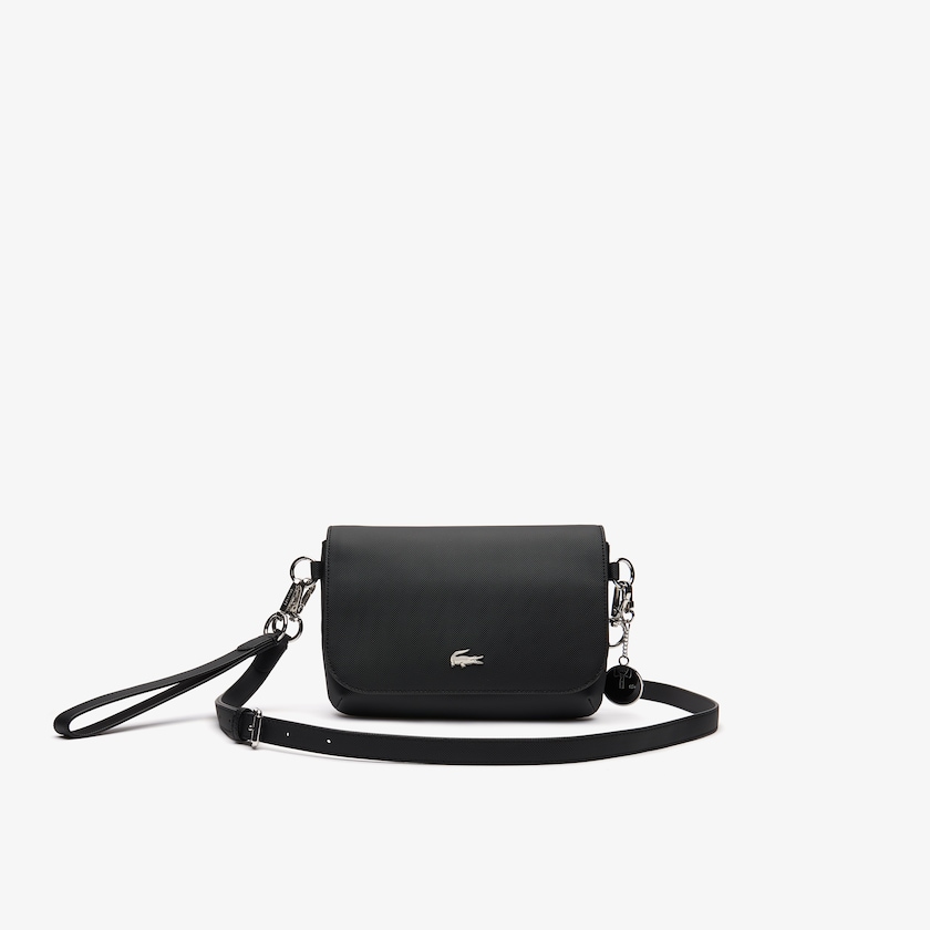 Bolsa Tiracolo Pretas Feminino Lacoste Daily Classic Coated Piqué Canvas Flap CO8-72457W7