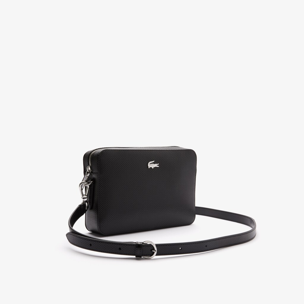 Bolsas Pretas Feminino Lacoste Chantaco Detachable-Strap Premium Piqué Leather Bag NC9-41874O9