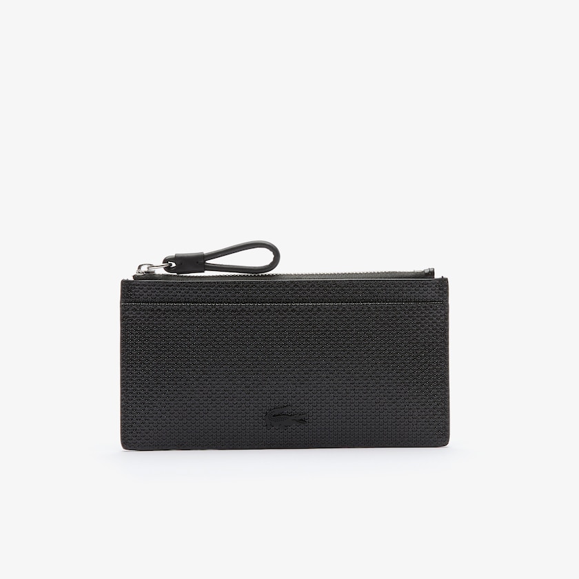 Bolsas Pretas Feminino Lacoste Chantaco Large Piqué Leather Zip Cardholder SR4-41294D4