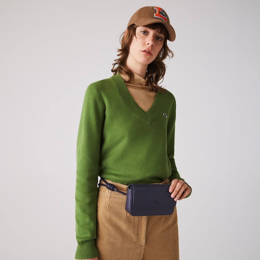Bolsas Azul Marinho Escuro Feminino Lacoste Chantaco Matte Piqué Leather Flap Belt Bag WX6-82588O6