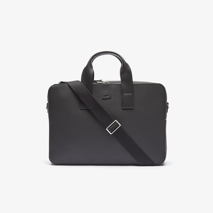 Bolsas Pretas Masculino Lacoste Chantaco Matte Piqué Leather Computer Bag ZB8-84038N6