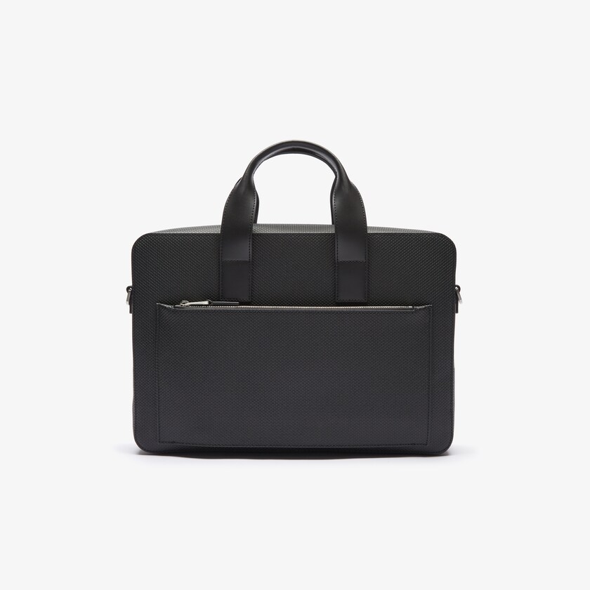 Bolsas Pretas Masculino Lacoste Chantaco Matte Piqué Leather Computer Bag ZB8-84038N6