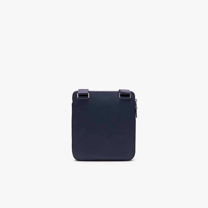 Bolsas Azul Marinho Masculino Lacoste Chantaco Matte Piqué Leather Flat Zip Bag UN9-91159A4