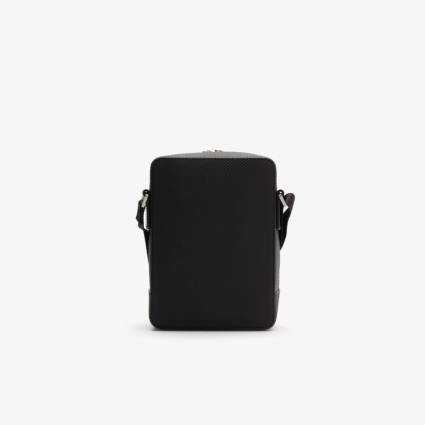 Bolsas Pretas Masculino Lacoste Chantaco Matte Stitched Leather Vertical Camera Bag OW0-24772Y1