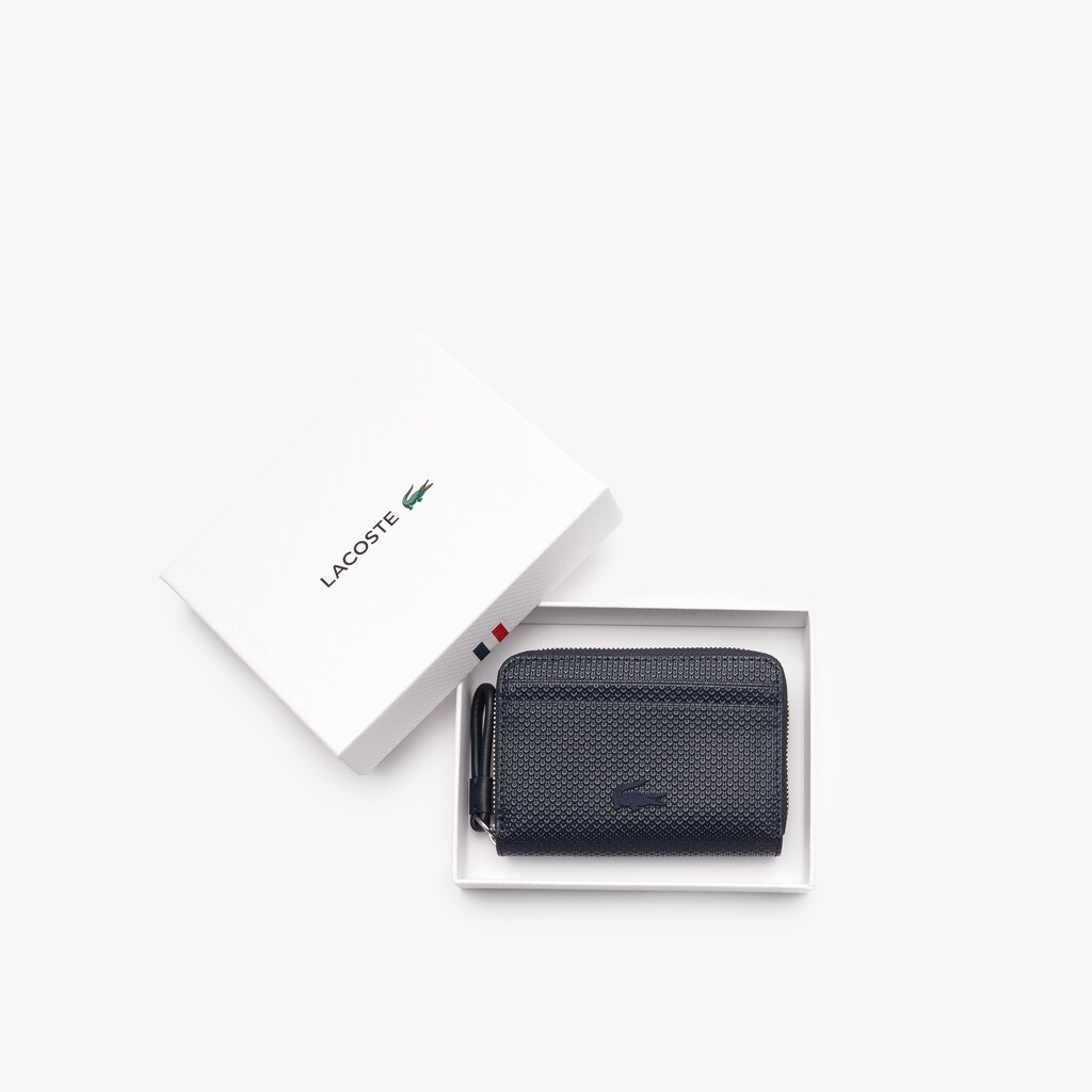 Bolsas Azul Marinho Azuis Feminino Lacoste Chantaco Piqué Leather Mini Coin Pouch KQ1-78007C6