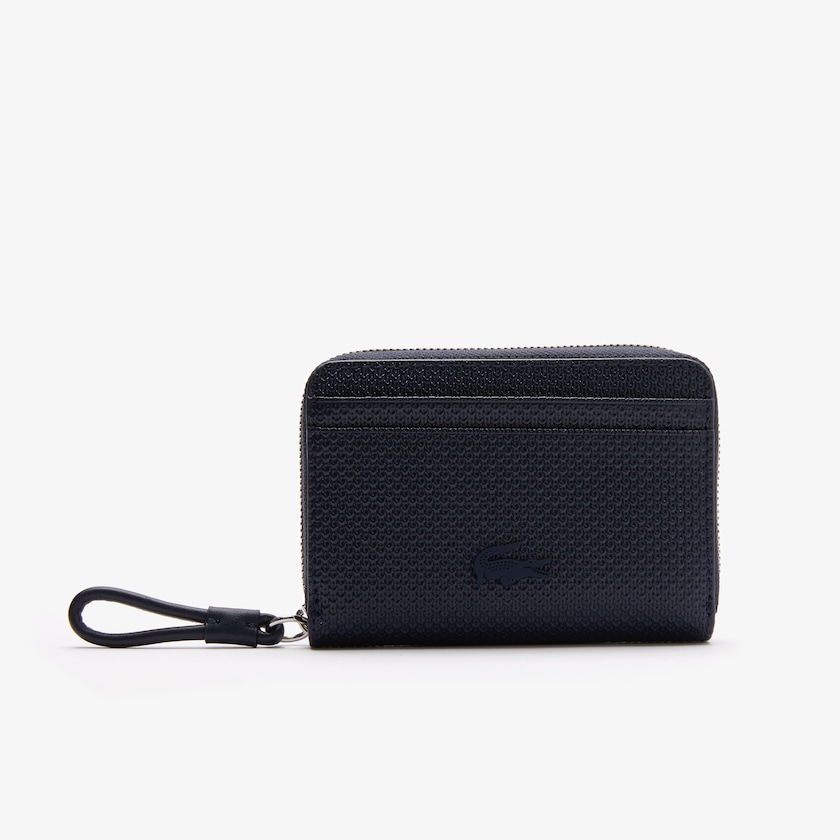 Bolsas Azul Marinho Azuis Feminino Lacoste Chantaco Piqué Leather Mini Coin Pouch KQ1-78007C6