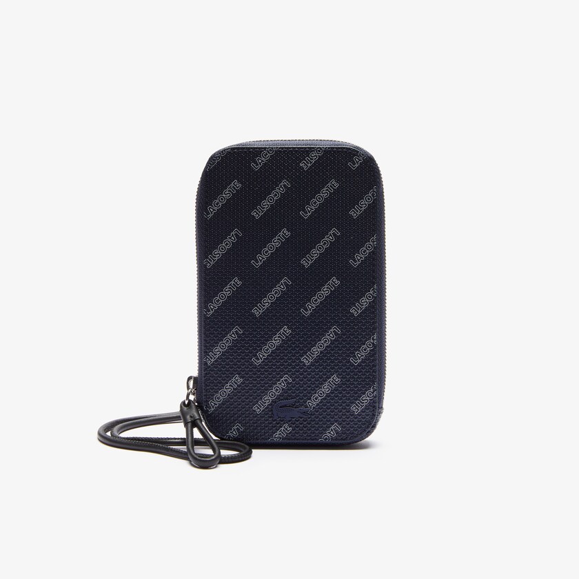 Bolsas Azul Marinho Azuis Branco Pretas Masculino Lacoste Chantaco Signature Piqué Leather Smartphone Neck Pouch HP4-15821A6