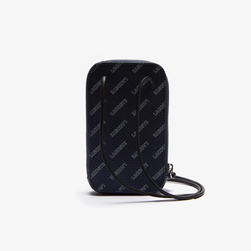 Bolsas Azul Marinho Azuis Branco Pretas Masculino Lacoste Chantaco Signature Piqué Leather Smartphone Neck Pouch HP4-15821A6