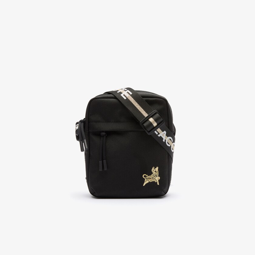Bolsas Pretas Douradas Masculino Lacoste Classic Camera Bag AO8-00030Y1