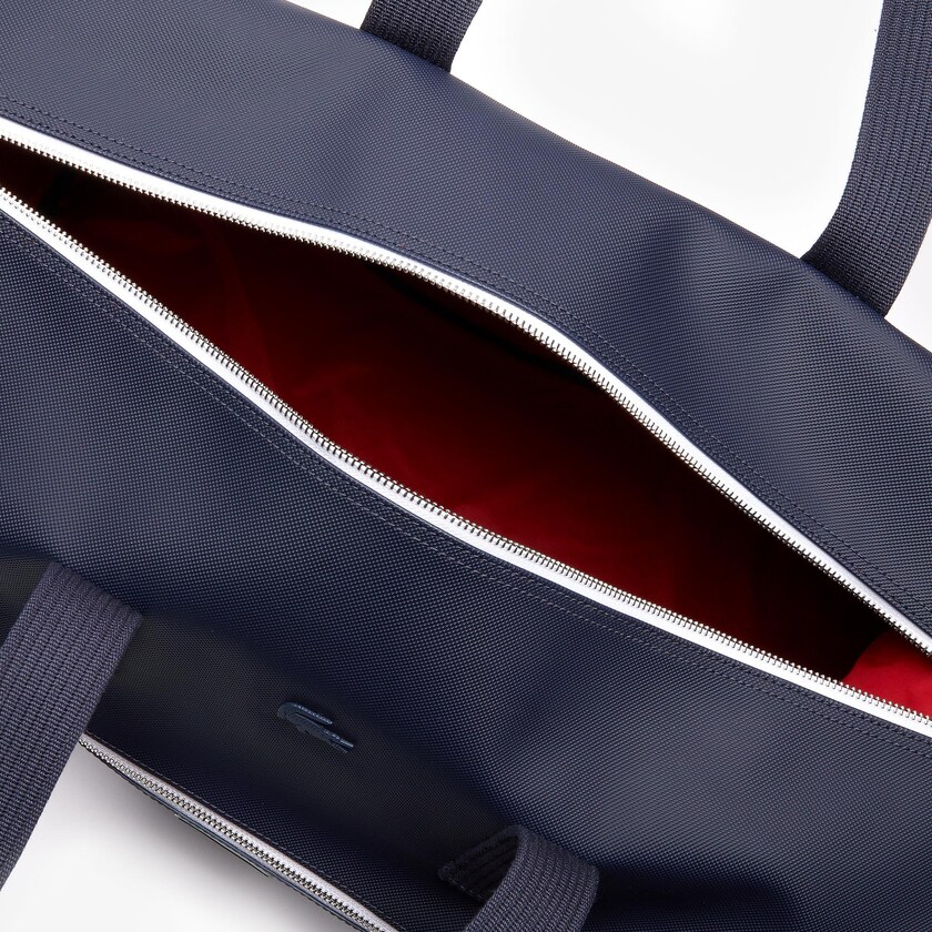 Bolsas Azul Marinho Azuis Branco Vermelhas Masculino Lacoste Classic Tricolour Accents Weekender Bag ER3-65816T8