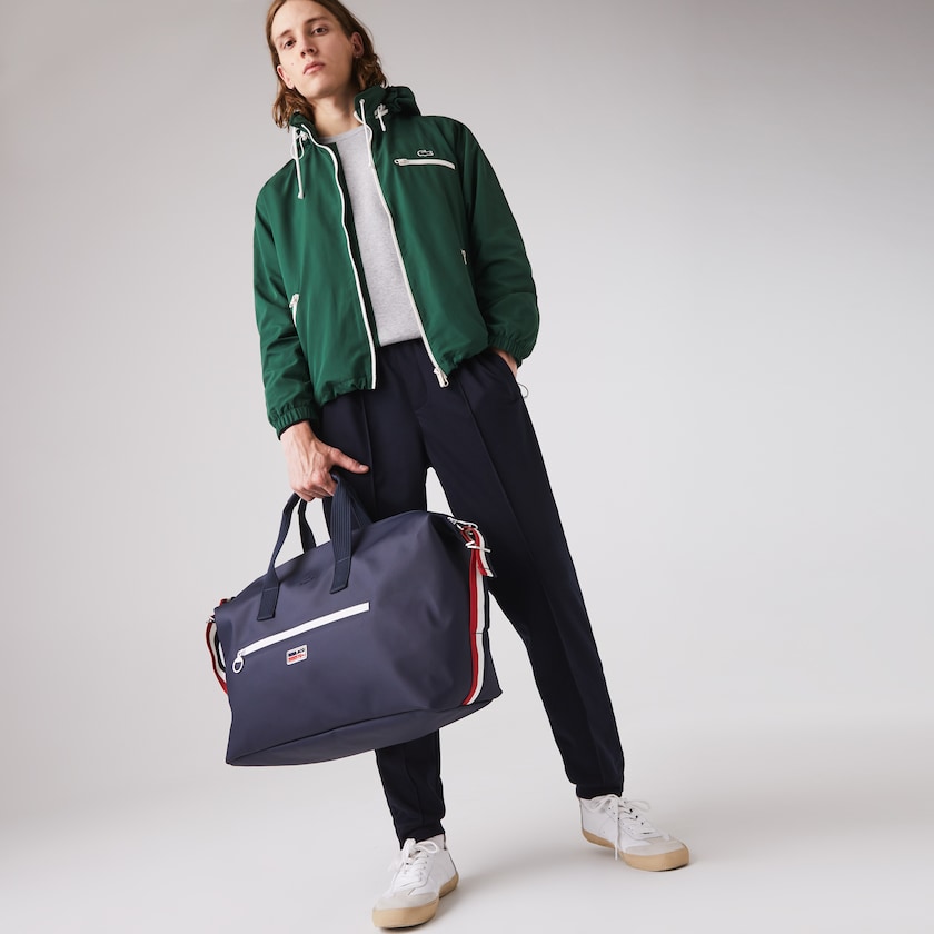 Bolsas Azul Marinho Azuis Branco Vermelhas Masculino Lacoste Classic Tricolour Accents Weekender Bag ER3-65816T8